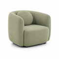 Poltrona in Tessuto Bouclé Verde con Cuscino