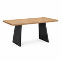 Tavolo da pranzo rettangolare in rovere e metallo nero 180 cm