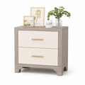Comodino a Due Cassetti in Legno Composito e MDF